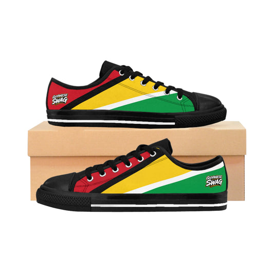 Guyana Flag Women's Low Top Canvas Sneakers