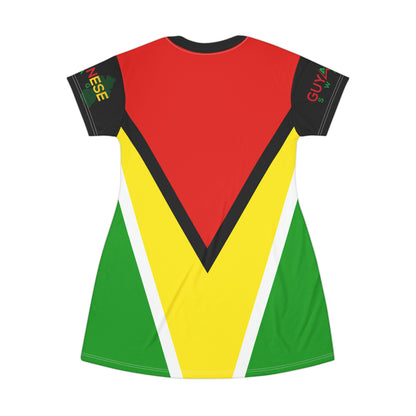 Guyana Flag T-Shirt Dress by Guyanese Swag.