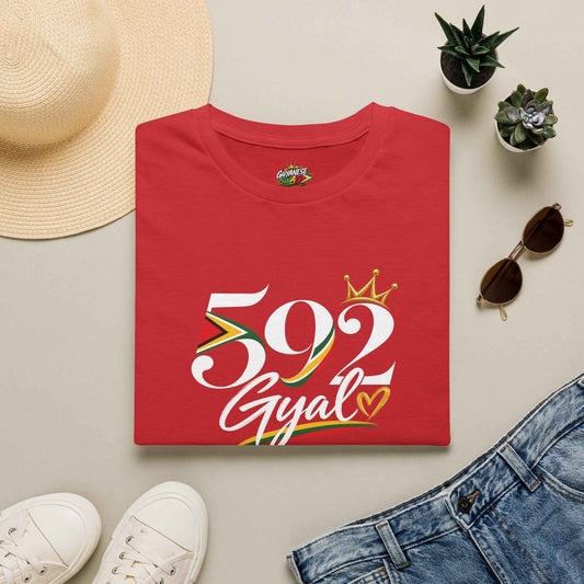 592 Gyal T-Shirt — Guyanese Pride Tee with Crown