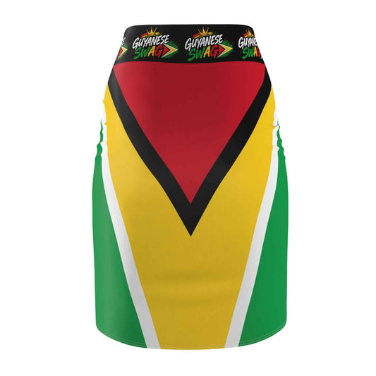 Guyana Flag Pencil Skirt - 'Guyanese Swag' Patriotic AOP Midi