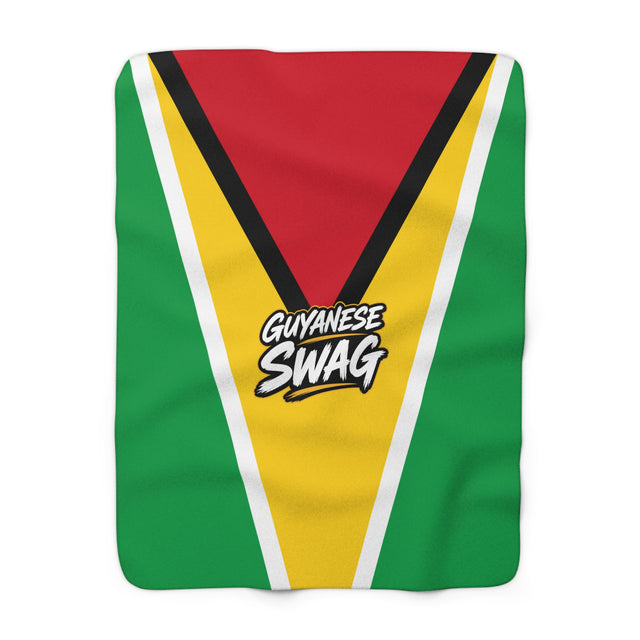 Guyana Flag Sherpa Fleece Blanket – Guyanese Swag Design