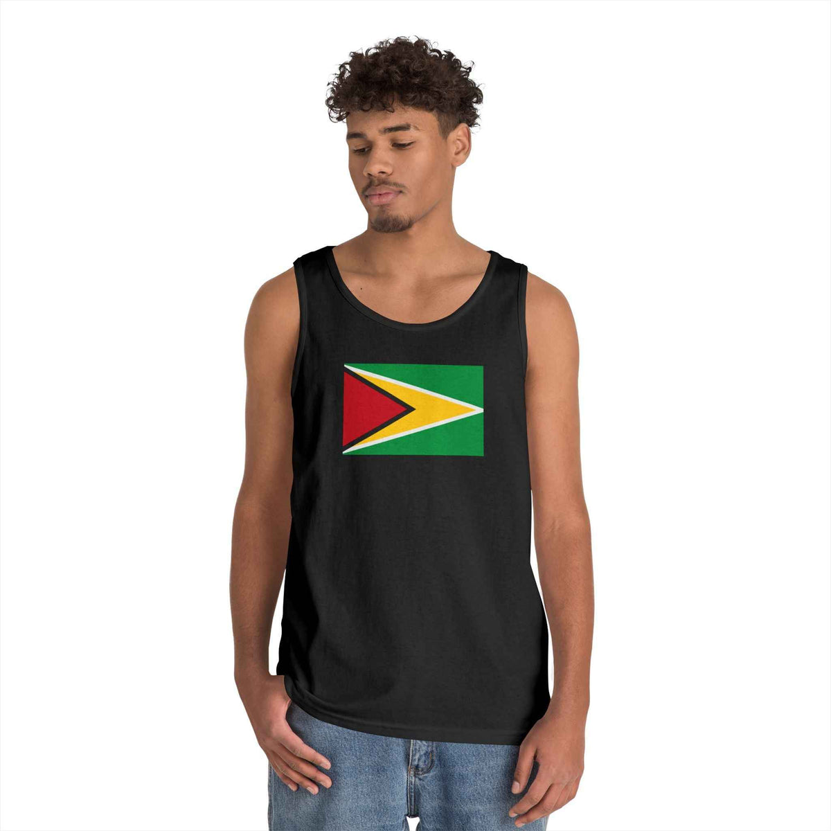 Guyana Flag Classic Cotton Tank Top, alternate product view 6