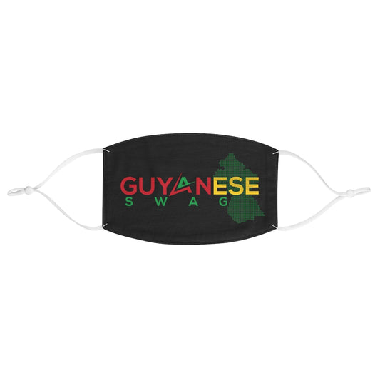 Guyanese Swag Guyana Map Fabric Face Mask (Black).