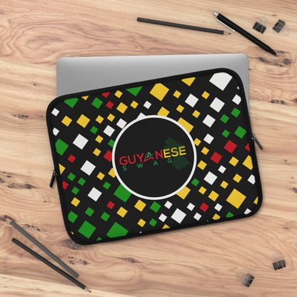 Guyanese Swag Ice Gold Green Cubes Laptop Sleeve.