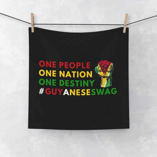 Guyana One People One Nation One Destiny Hand Towel Face Towel.