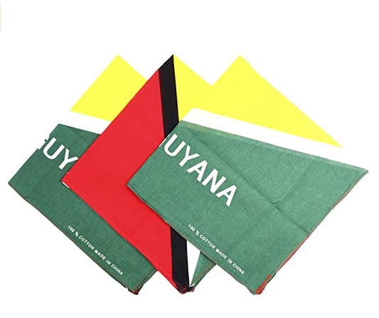Guyana Flag Face Bandana Handkerchiefs 100% Cotton Print Multipurpose Head Wrap Scarf.