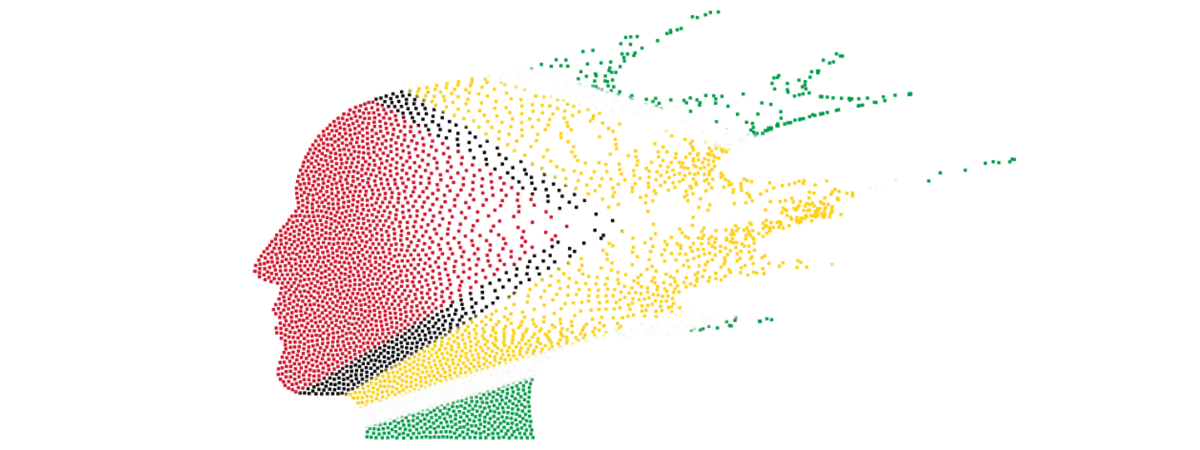 Mental health artwork in Guyana’s national colors
