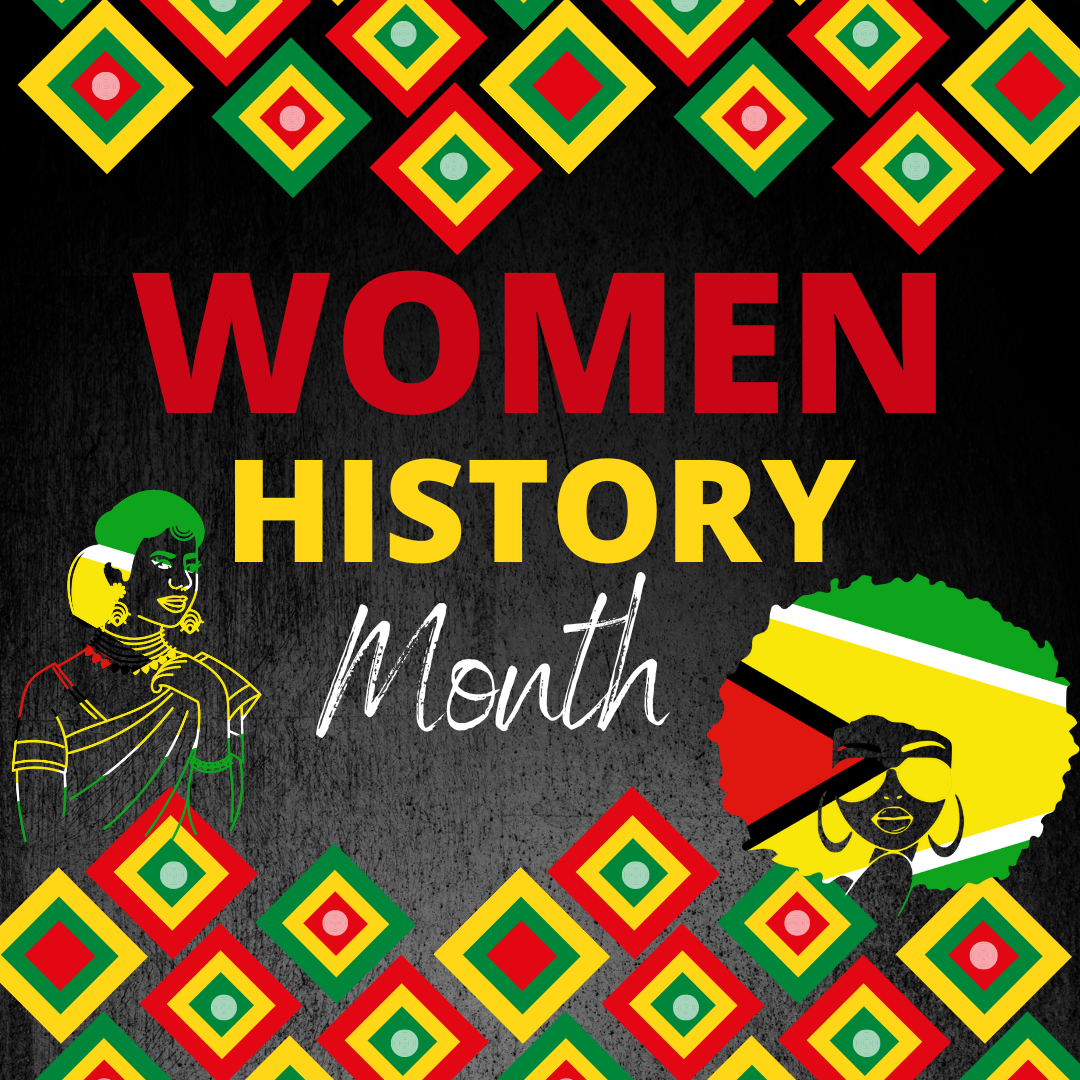 Guyanese Swag Women’s History Month artwork celebrating Guyanese women