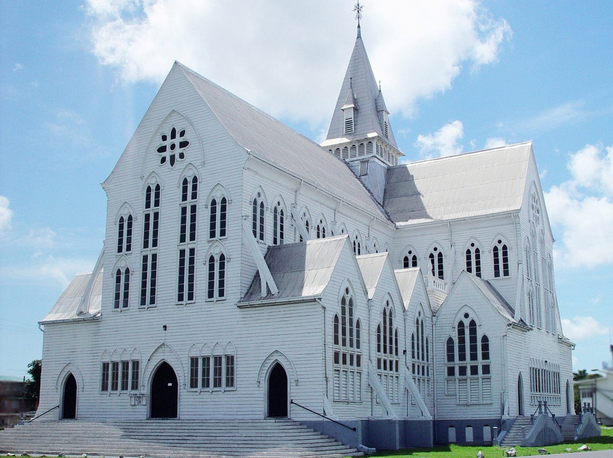 St. George’s Cathedral in Georgetown showing its timber Gothic-style exterior