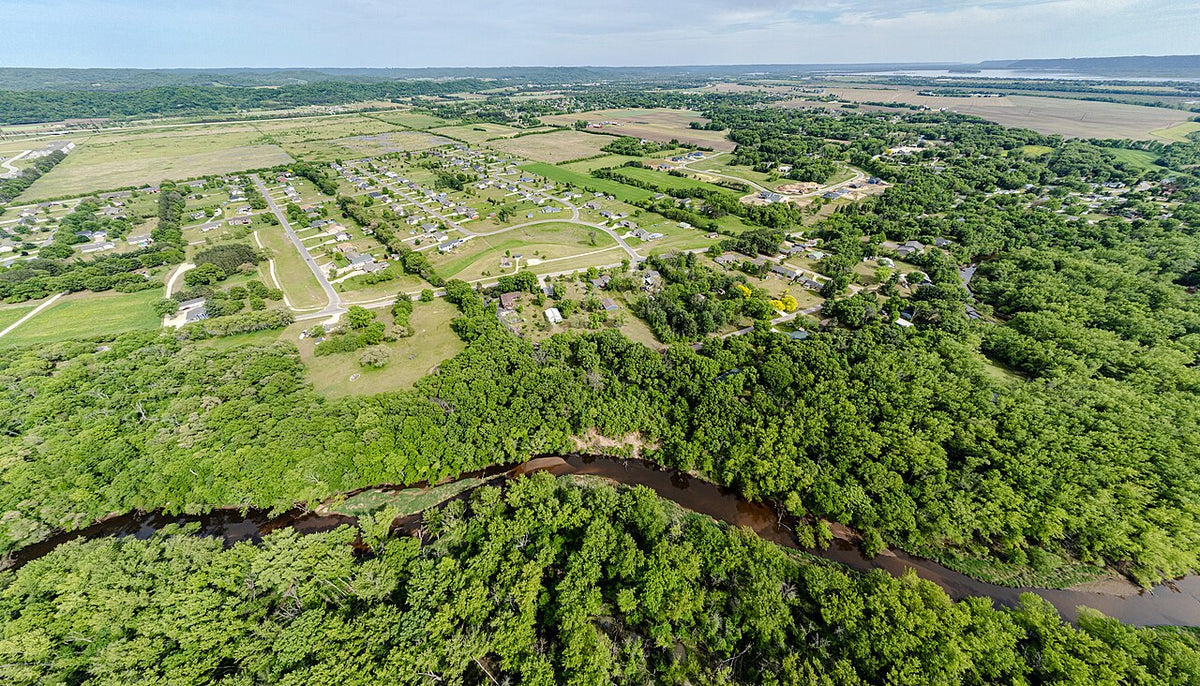 Aerial view of New Amsterdam in Berbice, Guyana