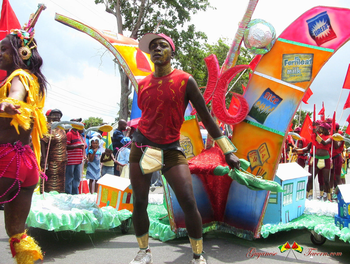 Mashramani performers and decorated float during Guyana’s 2007 Republic Day celebration