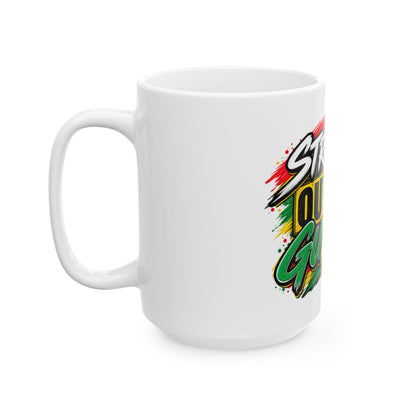 Straight Outta Guyana Ceramic Mug – Colorful Guyanese Pride Coffee Cup (11oz, 15oz)