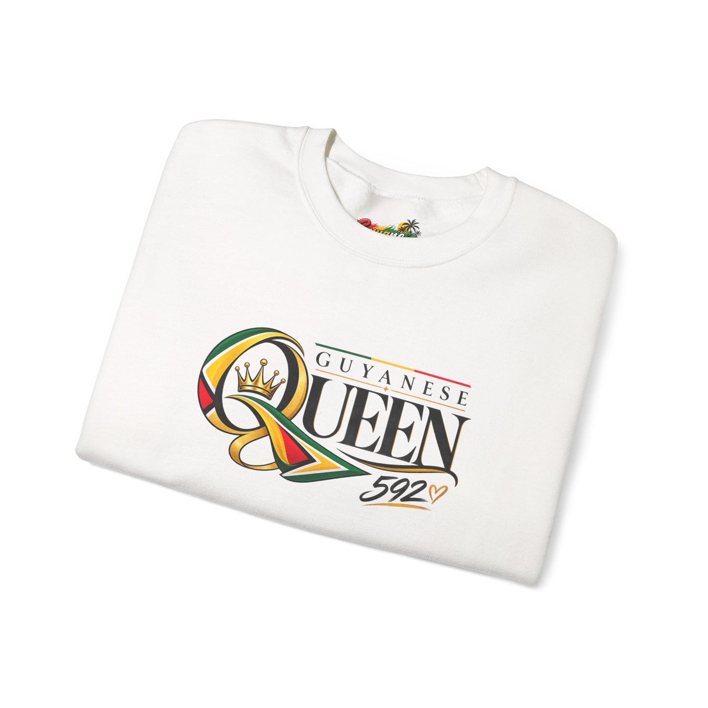 Guyanese Queen Crewneck Sweatshirt — Flag Sleeve Pride Pullover