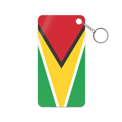 Guyana Flag Keychain Charm — Patriotic Rectangular Keyring