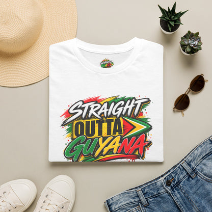Straight Outta Guyana T-Shirt — Vibrant Guyanese Pride Tee