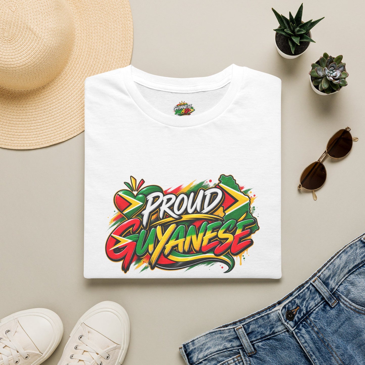 Proud Guyanese T-Shirt — Vibrant Flag-Inspired Pride Tee
