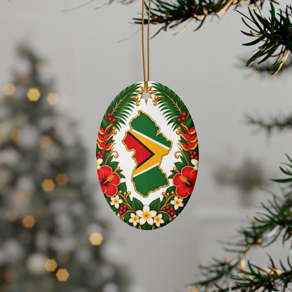 Guyana Ceramic Christmas Ornament – 5 Shapes & Multipacks
