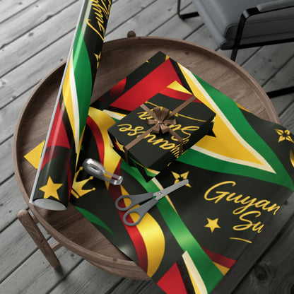 Guyana flag wrapping paper for presents and packages