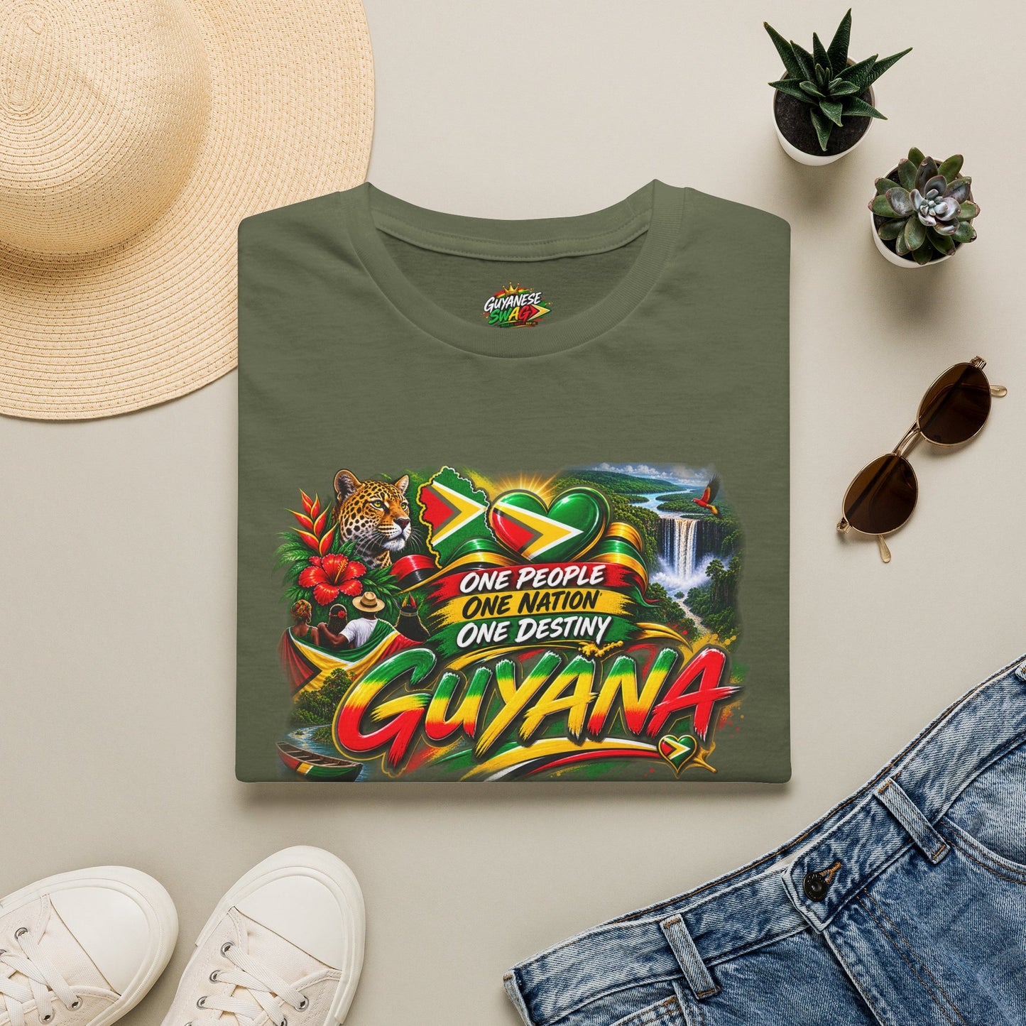 Guyana Pride T-Shirt — "One People One Nation One Destiny" Graphic Tee