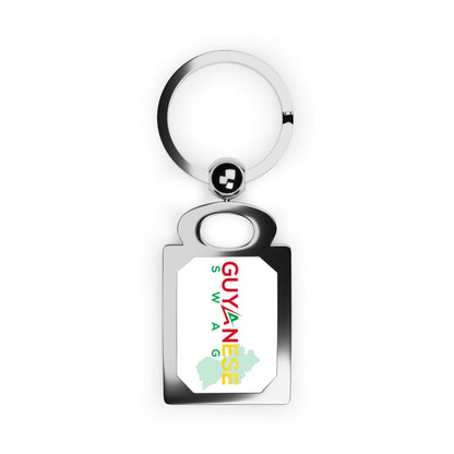 Guyanese Swag Rectangle Photo Keyring — Personalized Guyana Flag Keychain