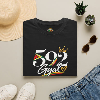 592 Gyal T-Shirt — Guyanese Pride Tee with Crown