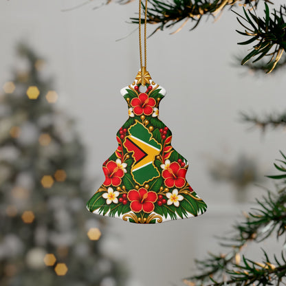 Guyana Ceramic Christmas Ornament – 5 Shapes & Multipacks
