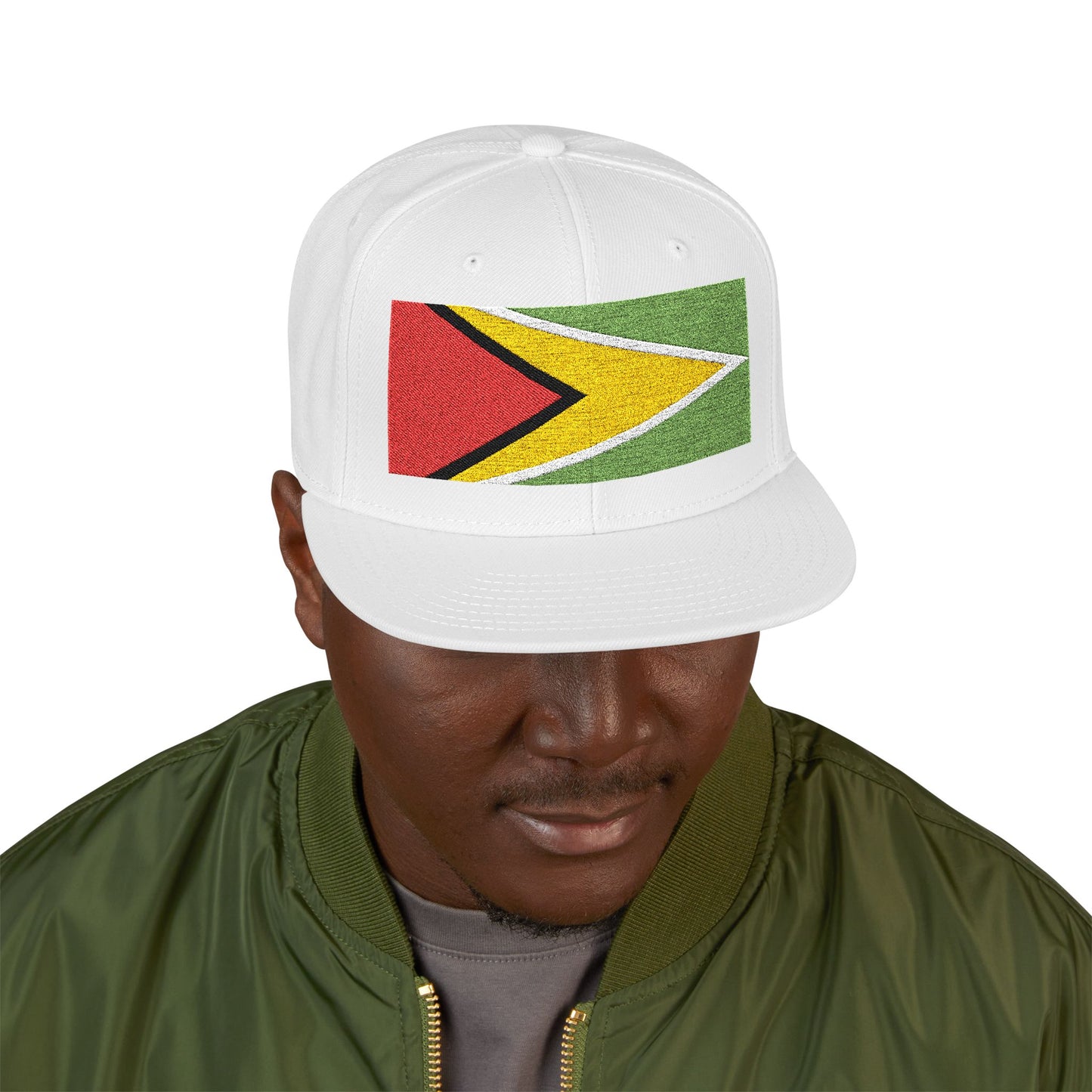 Guyana Flag Snapback Hat — Embroidered Guyanese Pride Cap