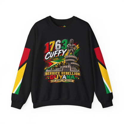 Cuffy 1763 Berbice Rebellion Guyana Crewneck Sweatshirt — Guyanese History Tribute
