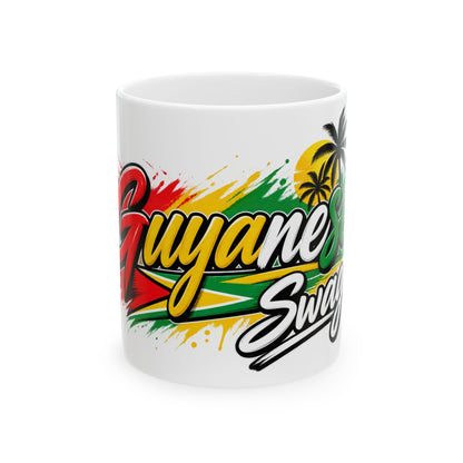Guyana Swag Ceramic Mug — Colorful Guyanese Flag Design (11oz, 15oz)