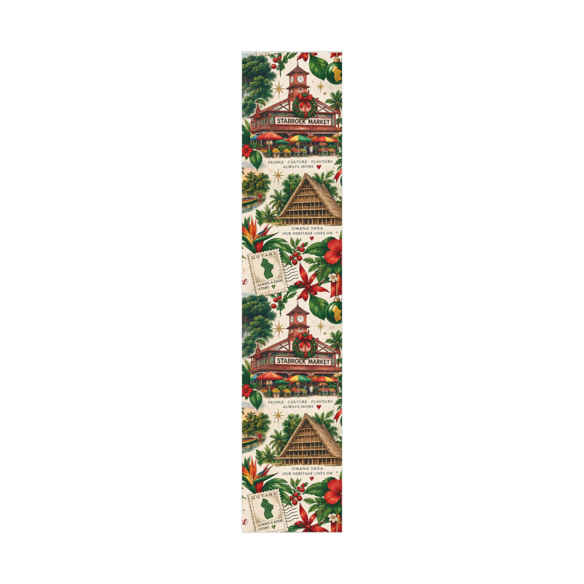 Guyanese Christmas Back Home tropical wrapping paper – product image 2