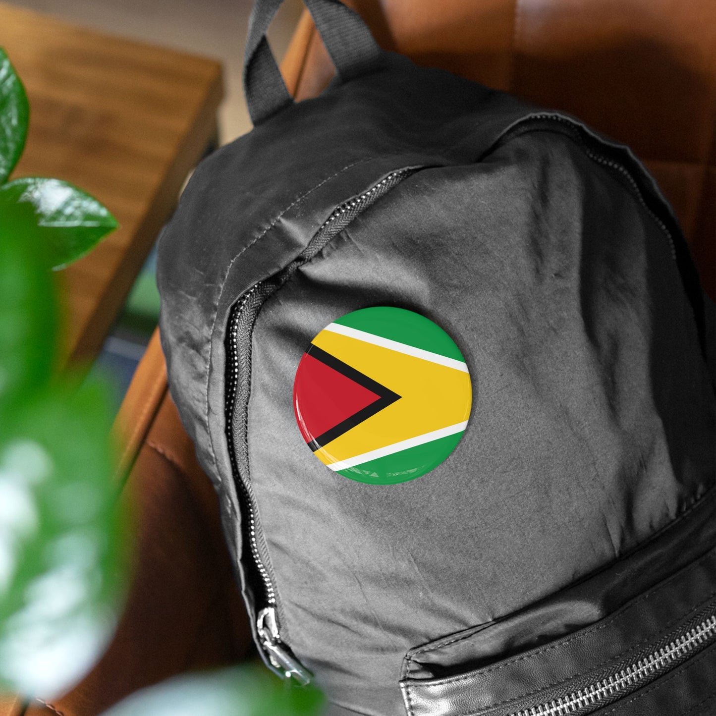 Guyana Flag Round Pin — Patriotic Lapel Button