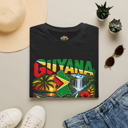 Guyana Independence T-Shirt — May 26, 1966 Retro Flag & Waterfall Tee