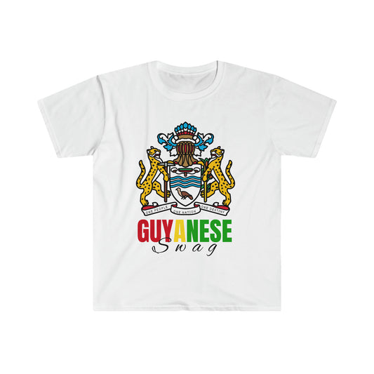 Guyana Coat of Arms Guyanese Swag Unisex Soft Style Shirt Sleeve T-Shirt
