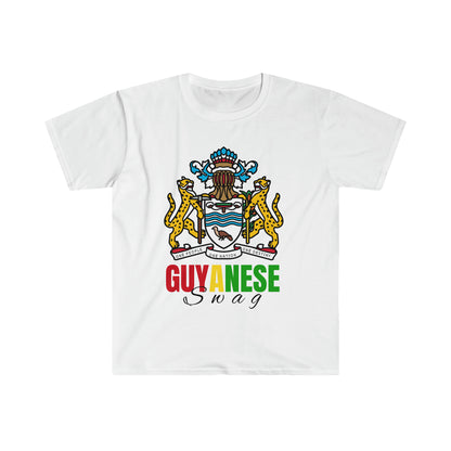 Guyana Coat of Arms Guyanese Swag Unisex Soft Style Shirt Sleeve T-Shirt.