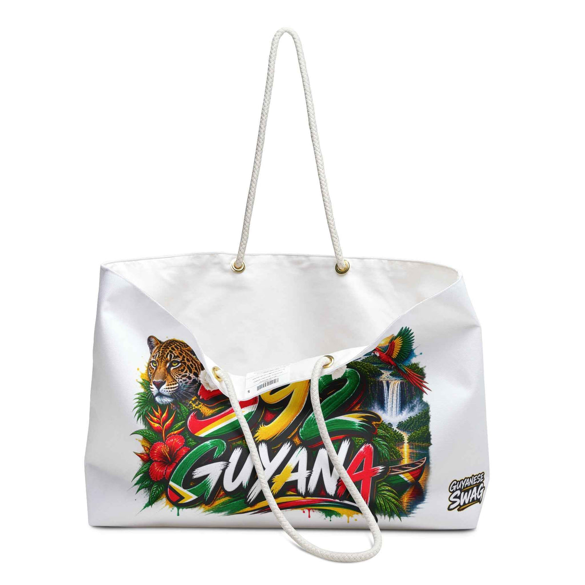 Guyana 592 Weekender Bag — Tropical Tiger & Waterfall Travel Tote