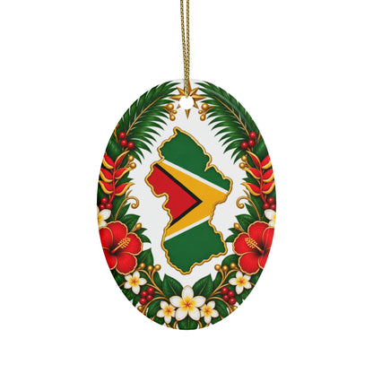 Guyana Ceramic Christmas Ornament – 5 Shapes & Multipacks