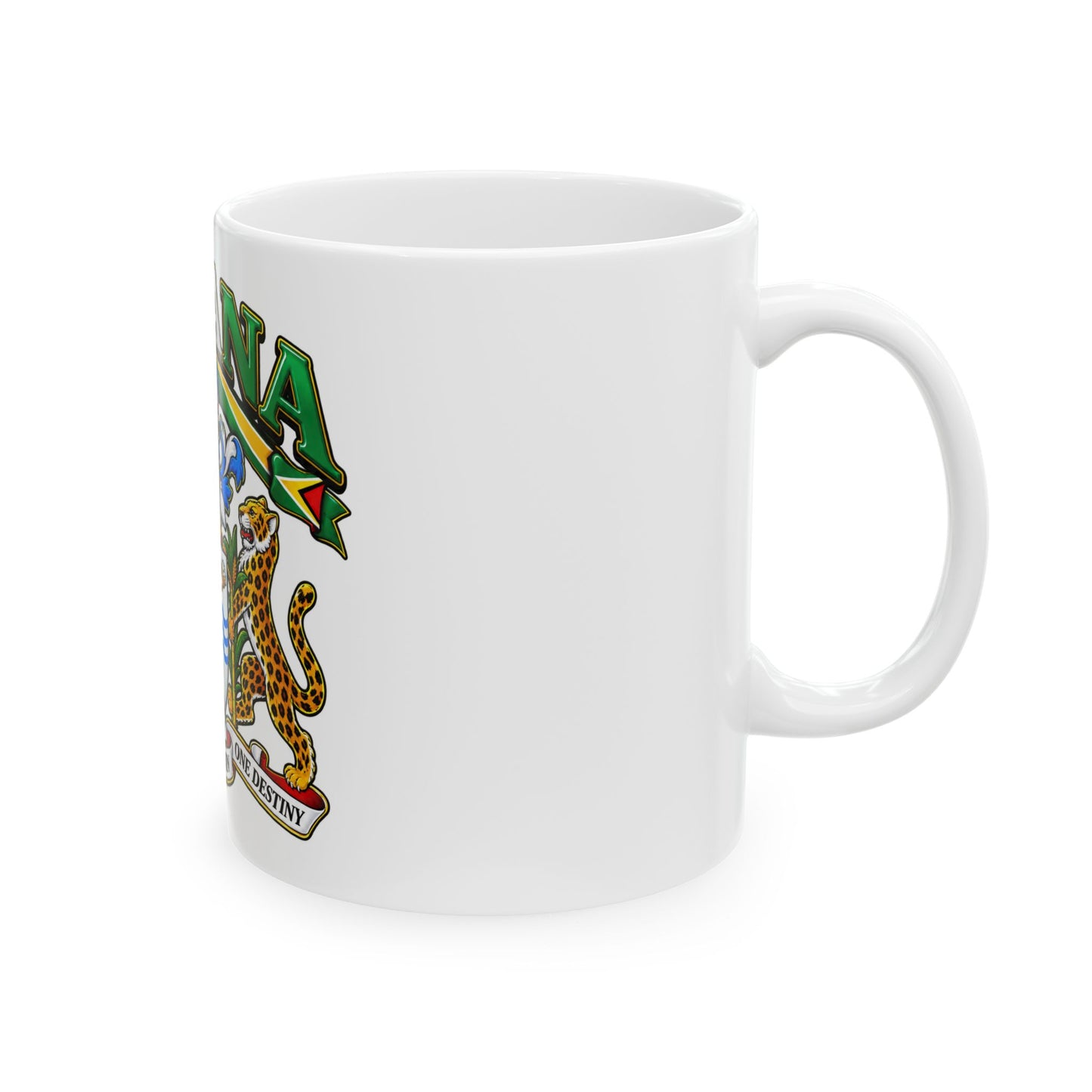 Guyana Coat of Arms Ceramic Mug — Patriotic Guyanese Coffee Cup (11oz & 15oz)