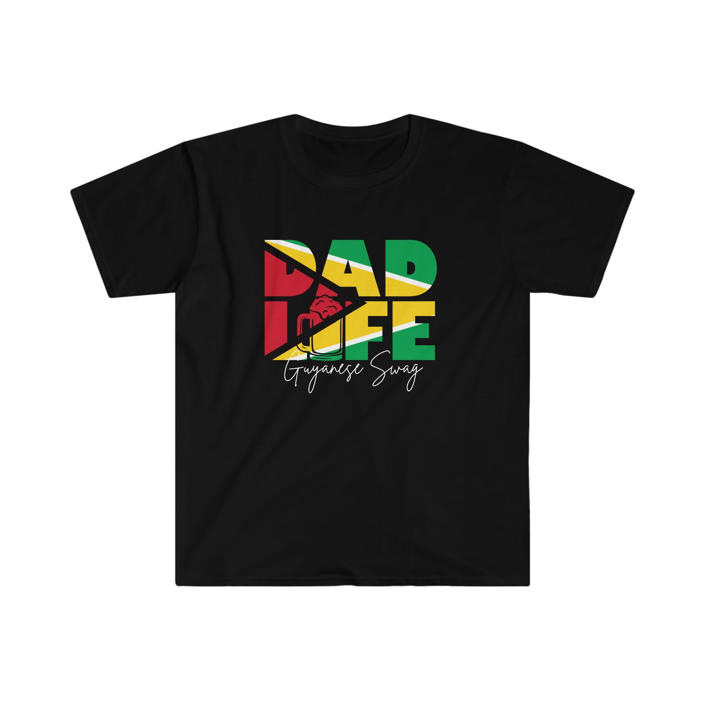 Father's Day Dad Life Men Soft Style Shirt Sleeve T-Shirt by Guyanese Swag.