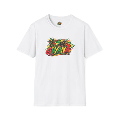 Love Guyana T-Shirt — Tropical Palm Graffiti Tee