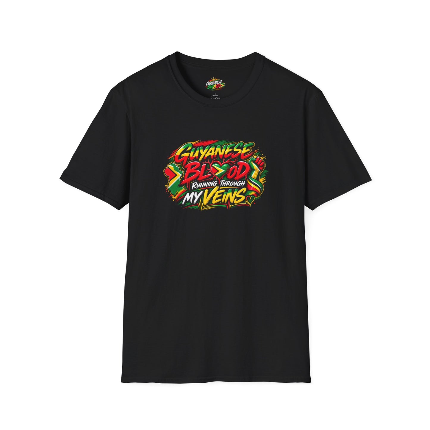 Guyanese Blood T-Shirt — "Running Through My Veins" Patriotic Pride Tee