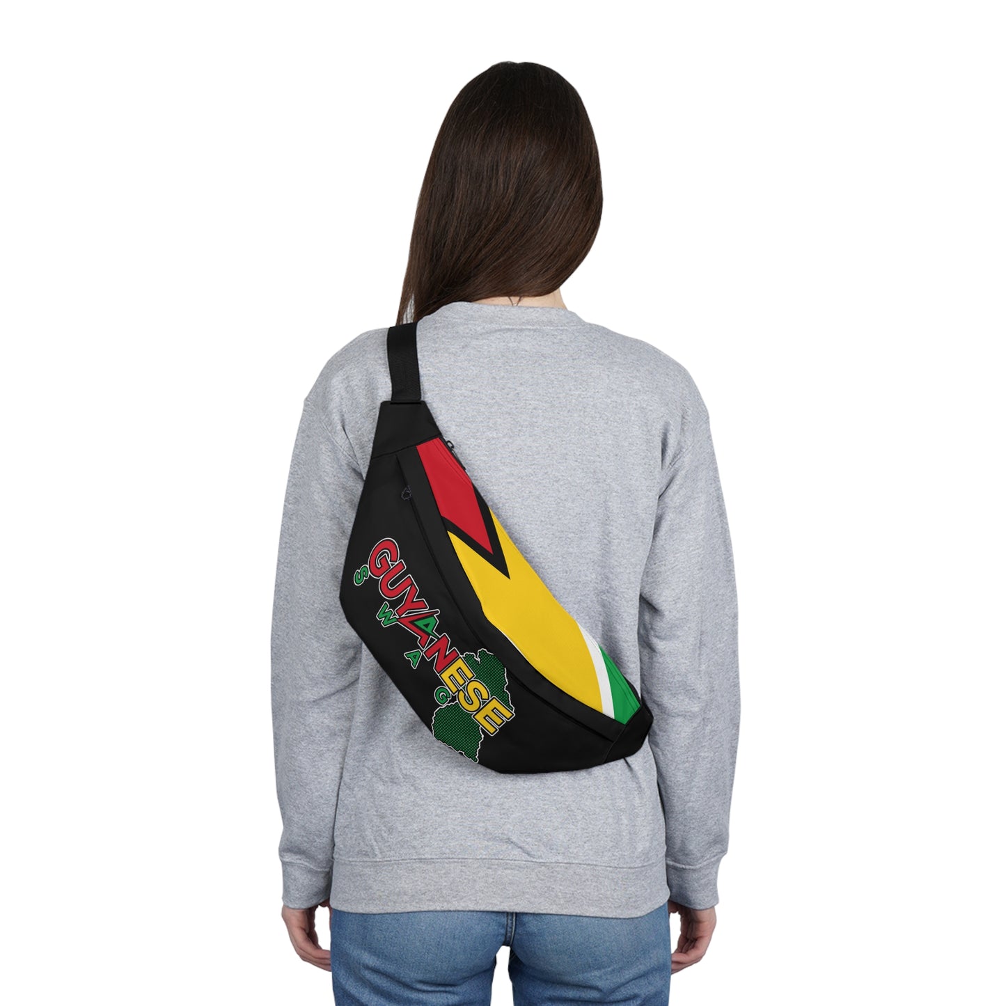 Guyanese Flag Fanny Pack – Large Waist Bag with 'Guyana Flag' Design