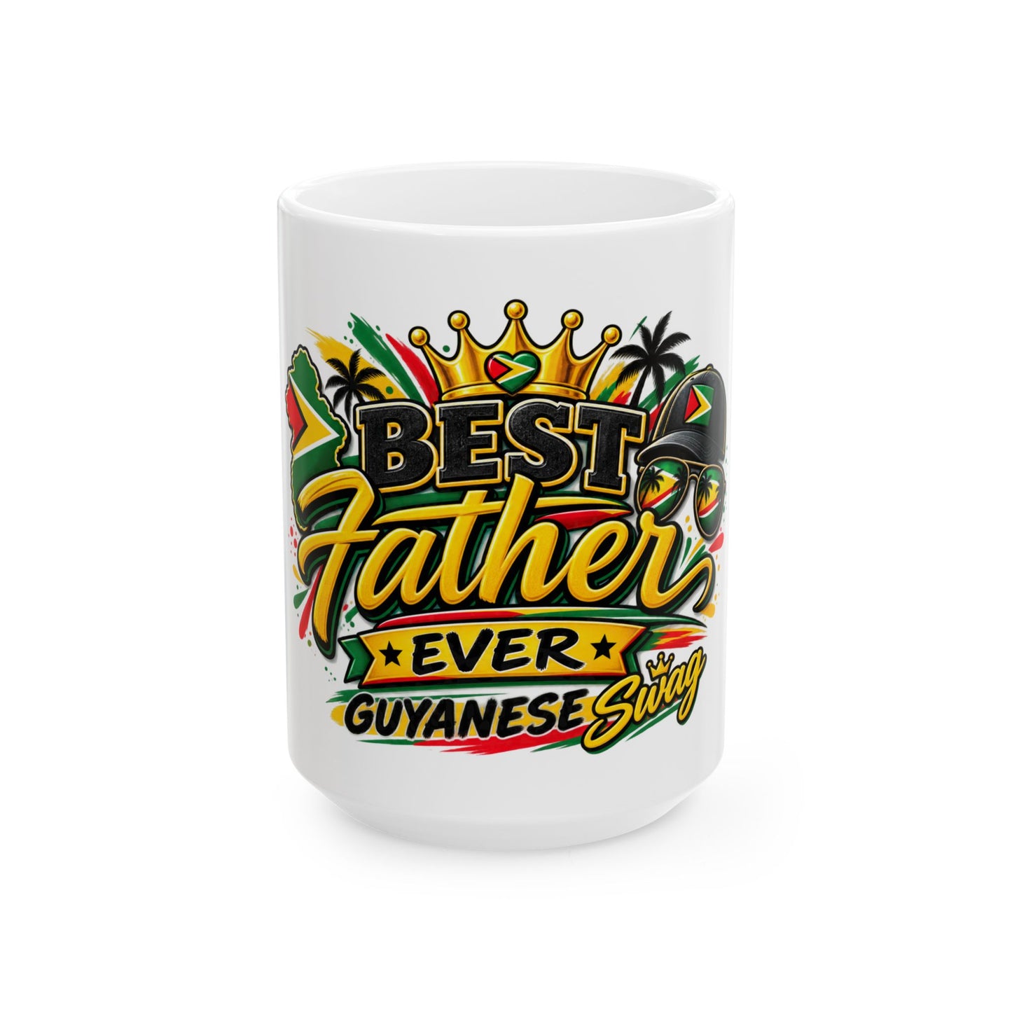 Mug — "Best Father Ever Guyanese Swag" Colorful Father's Day Coffee Mug