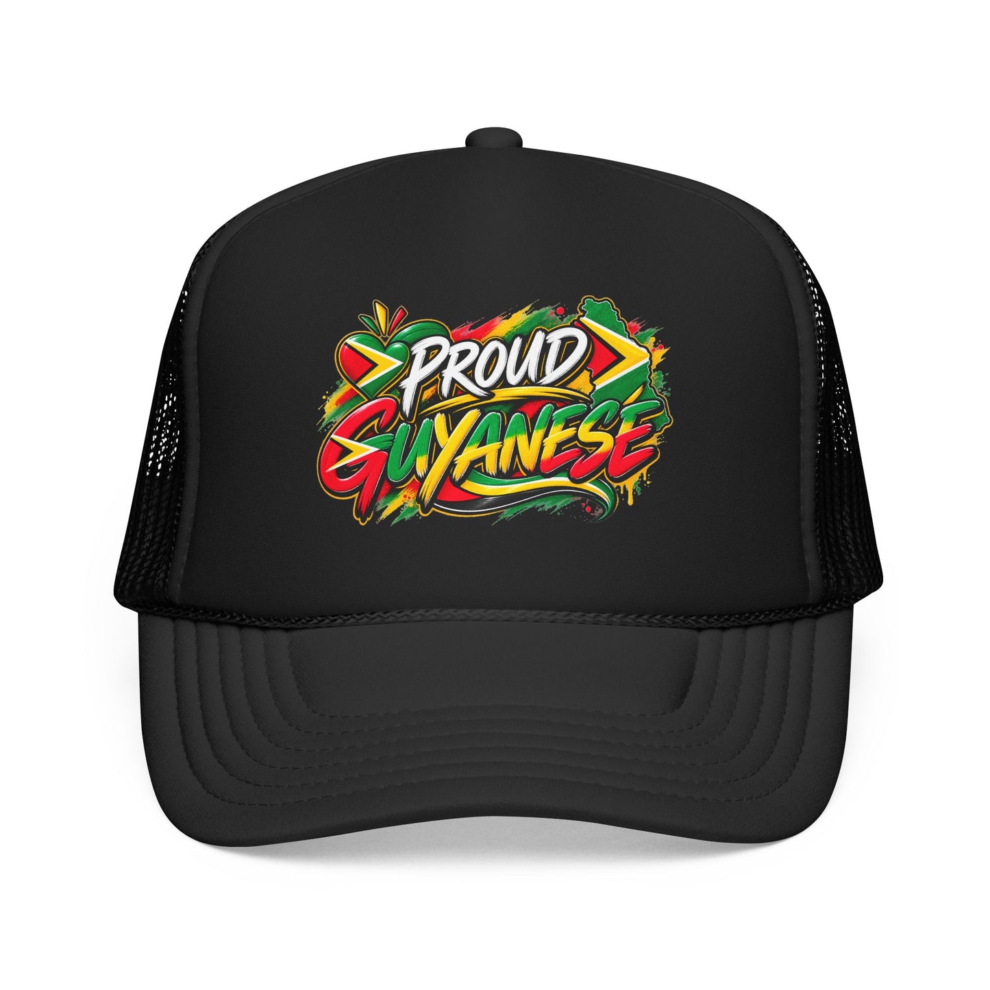 Proud Guyanese Trucker Hat — Rasta Colors Foam Cap