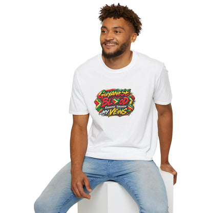 Guyanese Blood T-Shirt — "Running Through My Veins" Patriotic Pride Tee