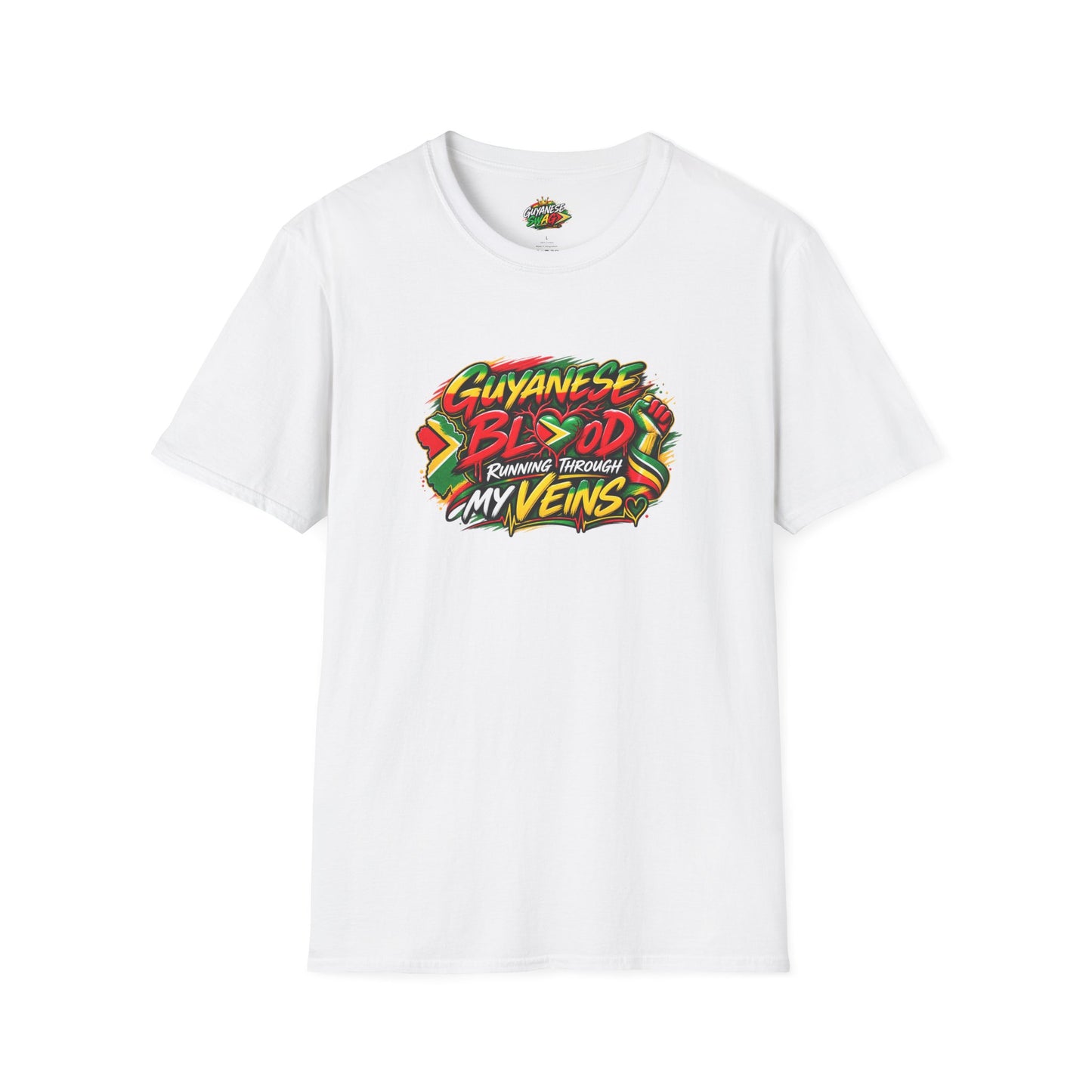 Guyanese Blood T-Shirt — "Running Through My Veins" Patriotic Pride Tee