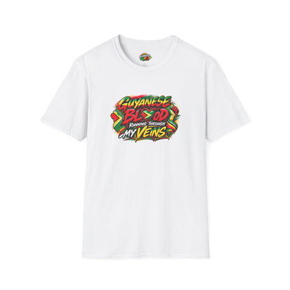 Guyanese Blood T-Shirt — "Running Through My Veins" Patriotic Pride Tee