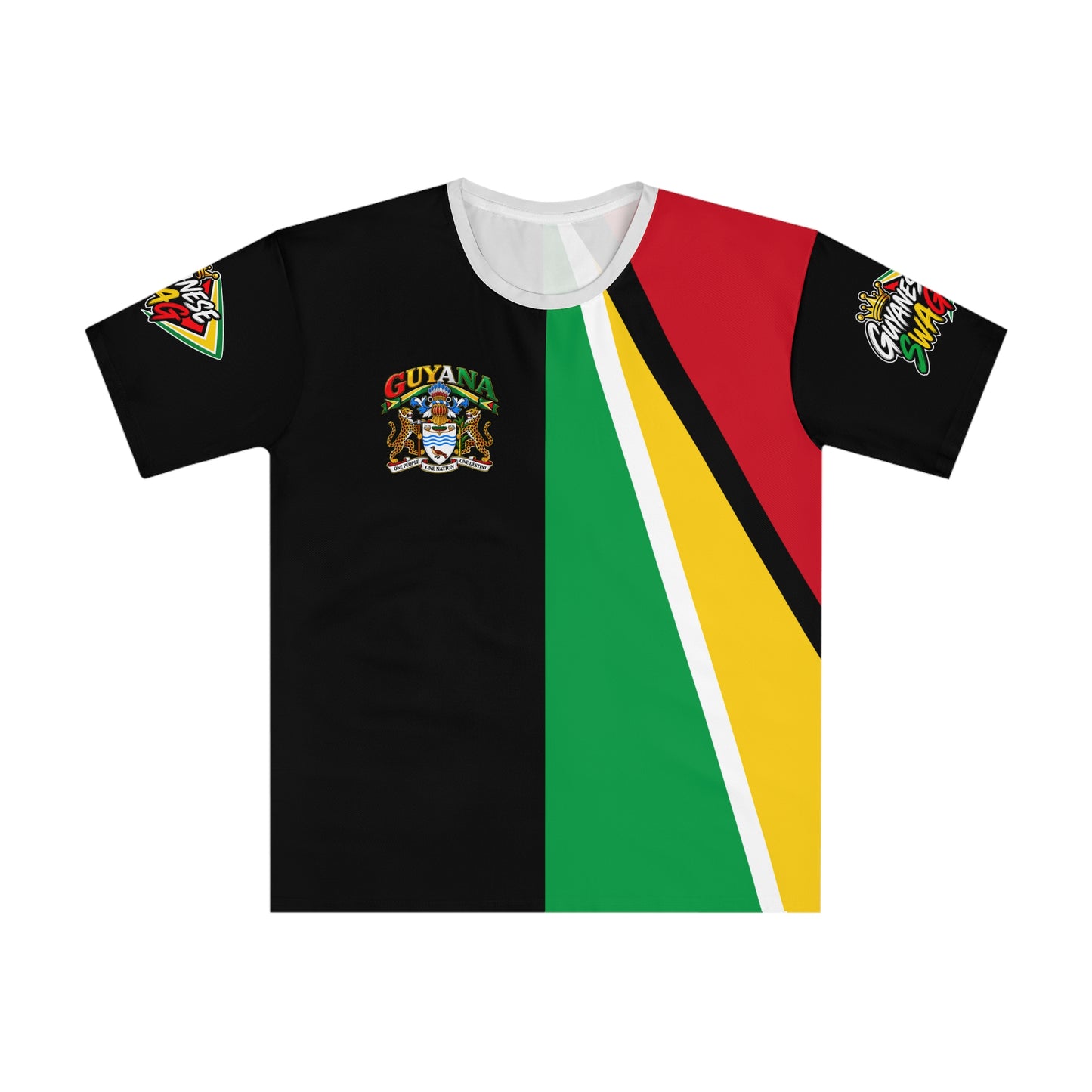Guyana Flag Graphic T-Shirt — Bold Red Green Yellow Design