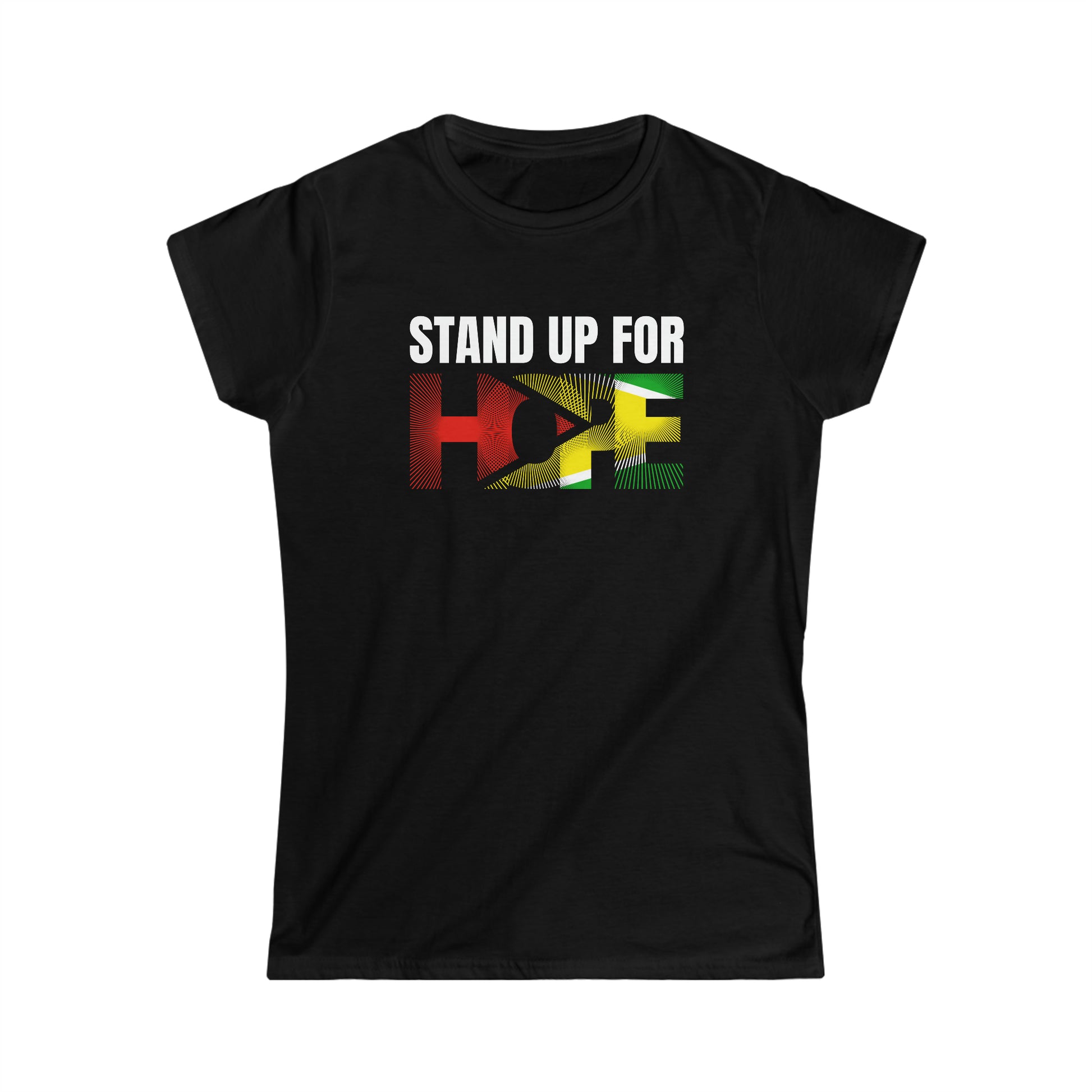 Stand Up For Hope Women's Softstyle Guyanese Swag Sexual Abuse Awareness Tee