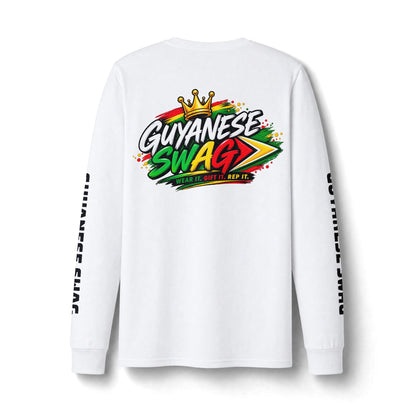 Guyana Arapaima Fishing Long Sleeve Tee — "Guyanese Swag" Graphic