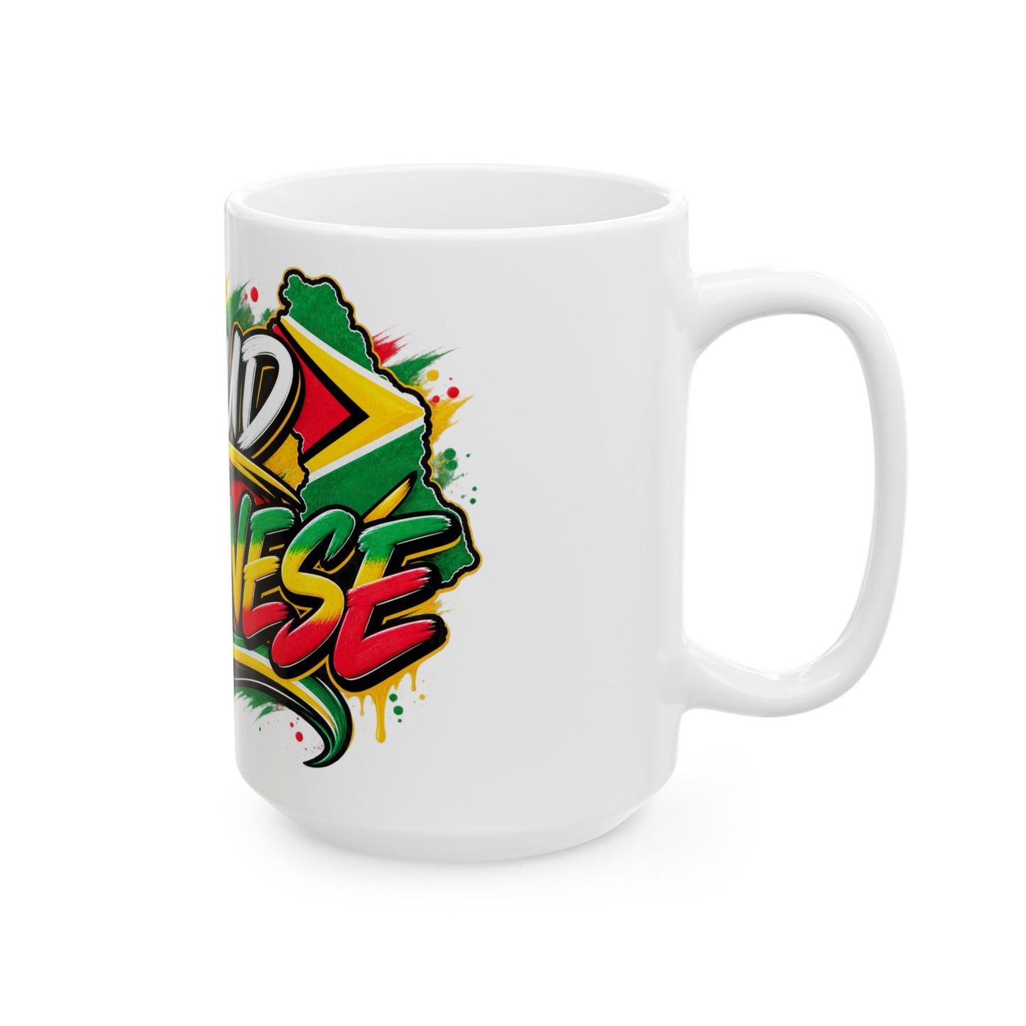Proud Guyanese Ceramic Mug (11oz, 15oz) – Reggae-Inspired Flag Colors